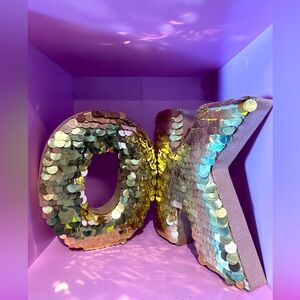 Gold and Silver Sequin OK Room or Party Decoration